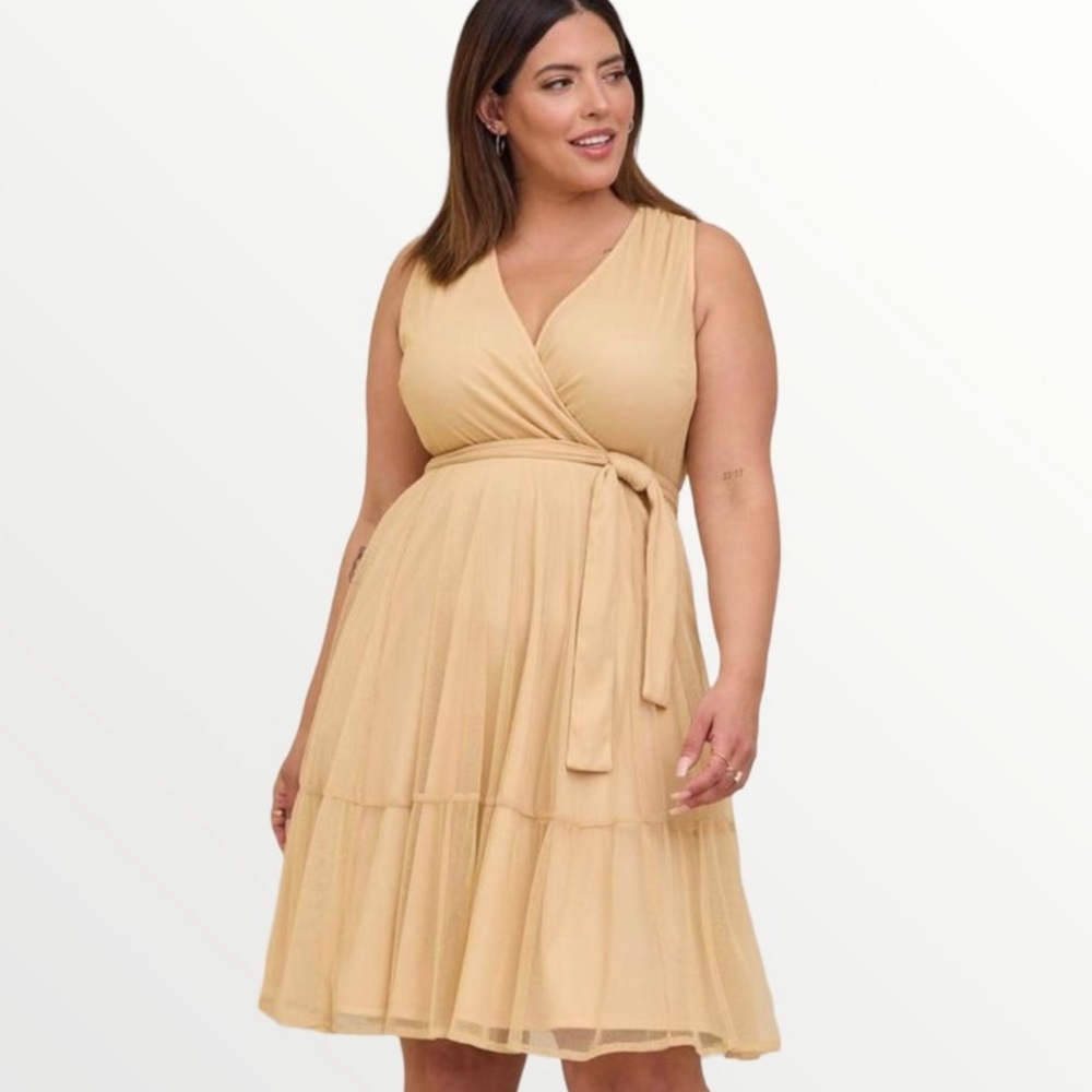 Torrid Gold shimmer party dress
